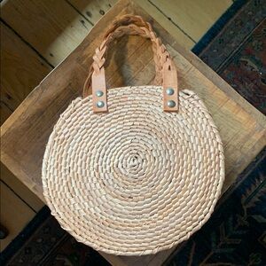 Braided Tan Woven Handbag